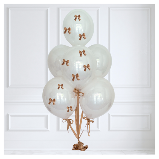 Signature Glass Coquette Balloon Bouquet - Gold Blanco