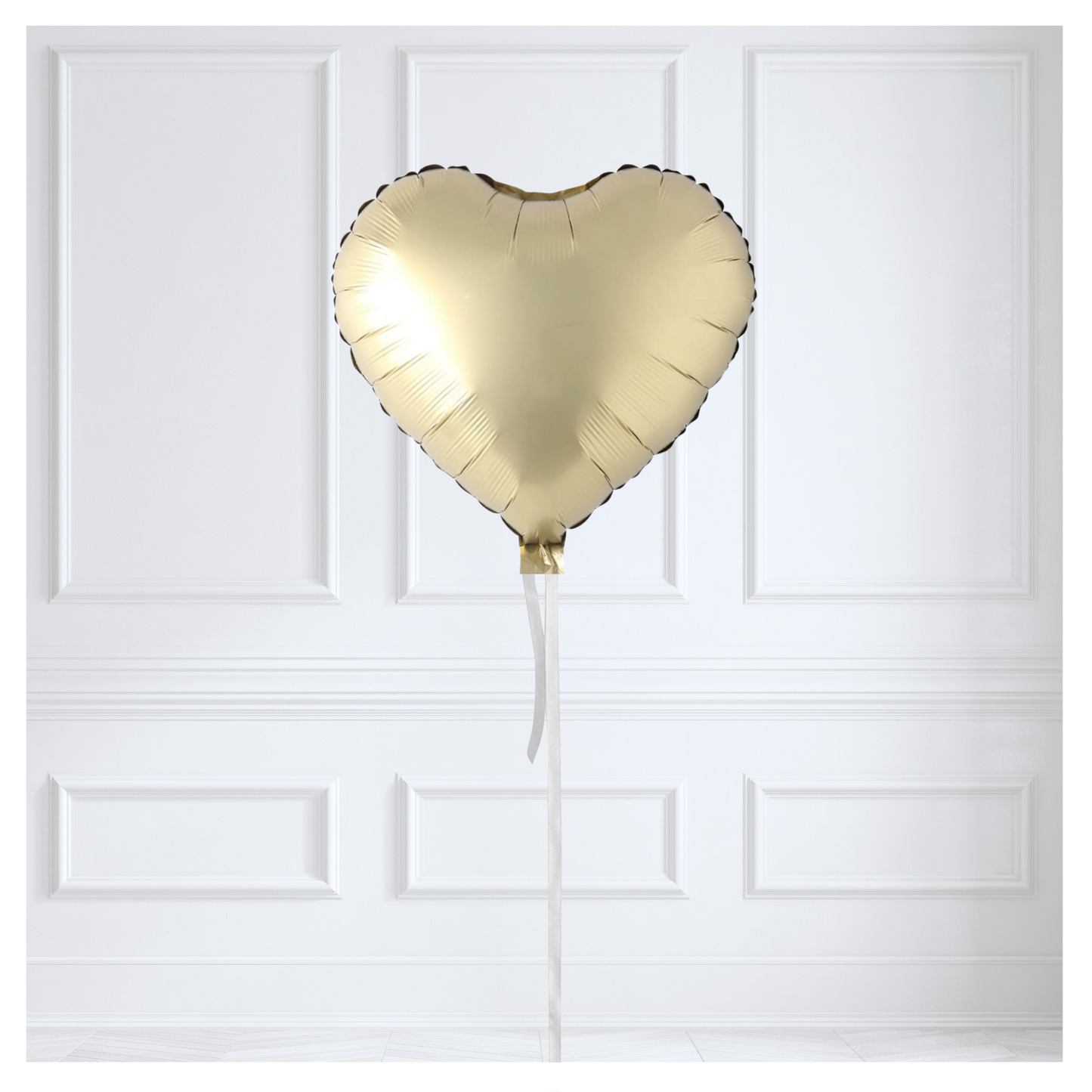 Foil Heart Balloon - White Gold