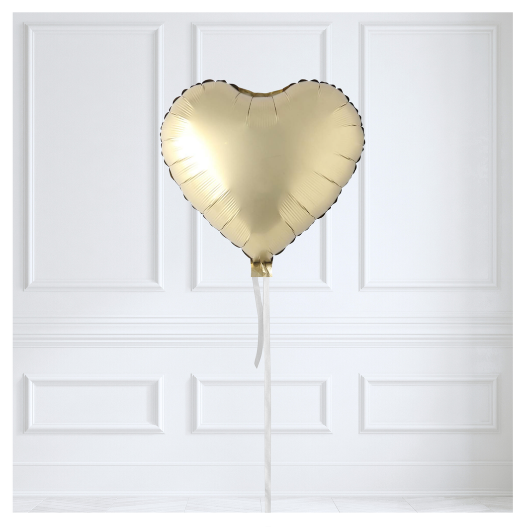 Foil Heart Balloon - White Gold