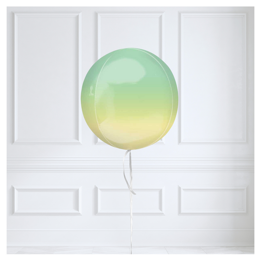 Round Orb Balloon - Yellow + Green Ombre