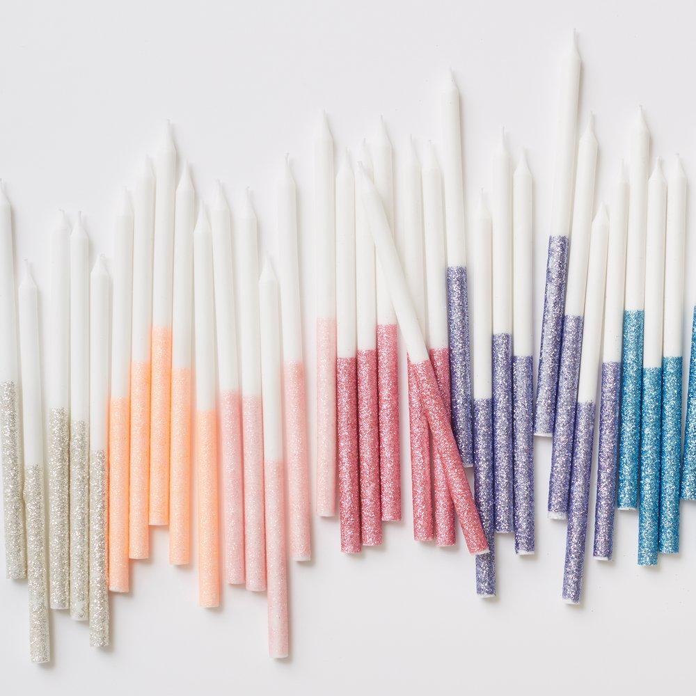 Glitter Dipped Candles