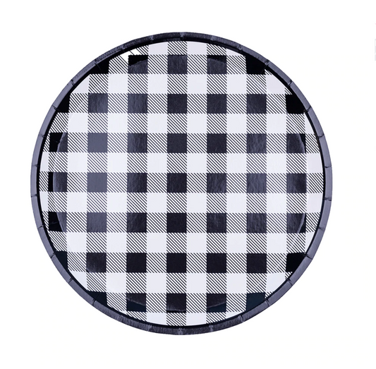 Gingham Hey Bae-Bee Plates (L)