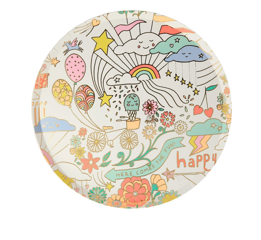 Happy Doodle Plates (S)