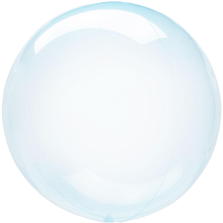 blue crystal clear round balloon with helium