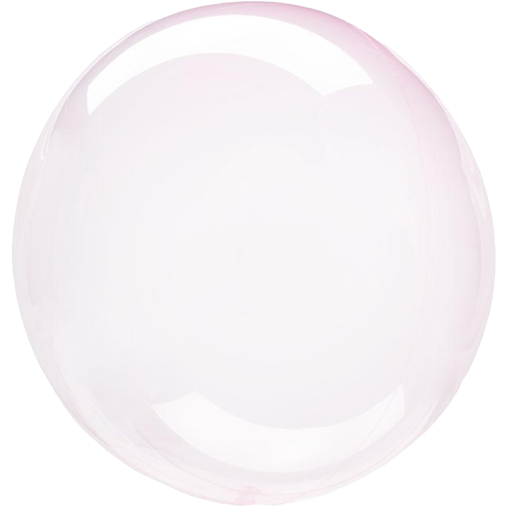 light pink crystal clear round balloon with helium