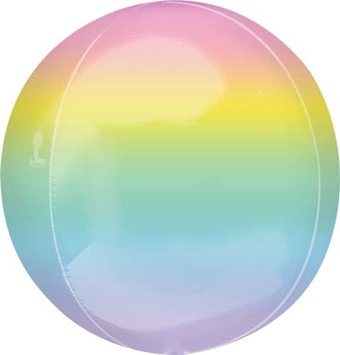 pastel ombre round balloon with helium