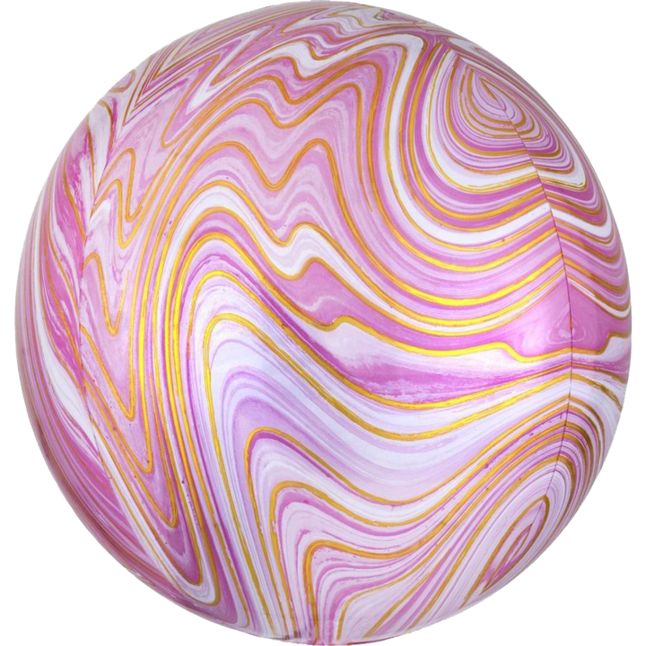 pink marble round balloon with helium