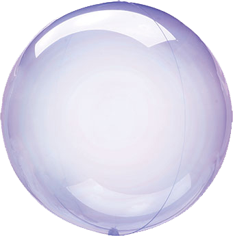 purple crystal clear round balloon with helium