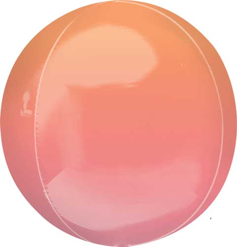 red/orange ombre round balloon with helium