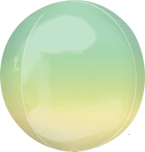 yellow/green ombre round balloon with helium